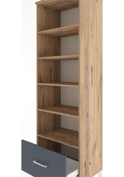 Hyperion Dolap 5 Raflı Tek Çekmeceli 60x44x195 Çam-antrasit Atlas Çam