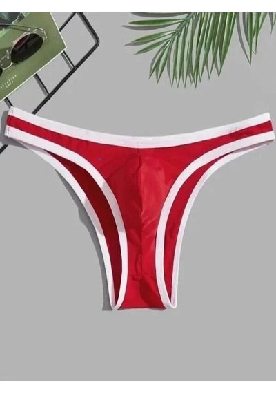 Naam Erkek Biyeli Kırmızı Brazillian Slip Çok Renkli