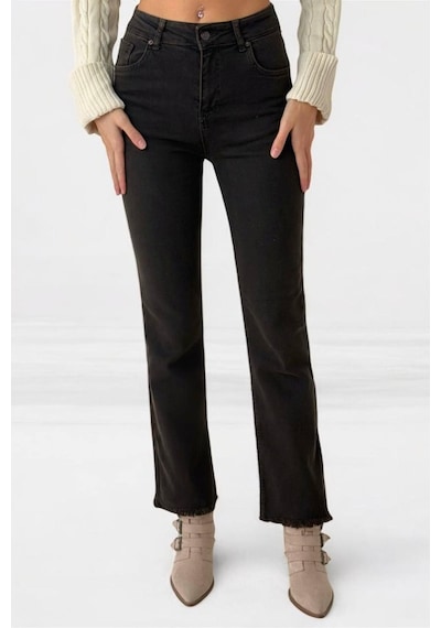 Lacarino 7403 M.flare Kadın Jean Pantolon Dark Kahve