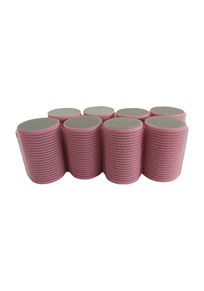Croc 1207 Pembe Cırtlı Sünger Bigudi 8li Çap 4cm + 12li Alüminyum Saç Pensi Açık Mavi