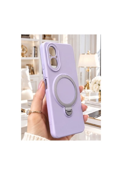 Realme C67 İle Uyumlu 360 Derece Dönebilen Kalın Metal Magsafe Halka Stantlı İçi Kadife Korumalı Ultra Lüx Premium Silikon Kılıf LİLA Realme C67 İle Uyumlu 360 Derece Dönebilen Kalın Metal Magsafe Halka Stantlı İçi Kadife Korumalı Ultra Lüx Premium Silikon Kılıf LİLA