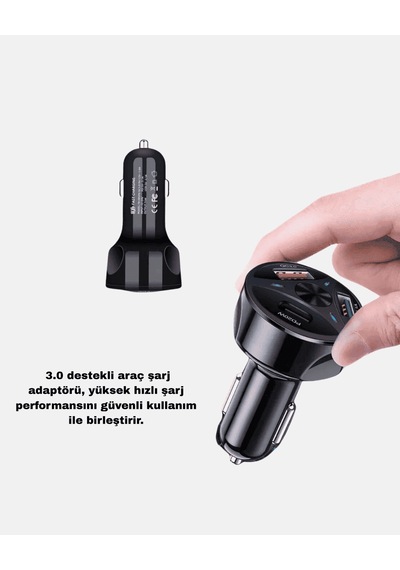 Manyetik Araç Telefon Tutucu Ve Hızlı Şarj Adaptörü 2'li Set