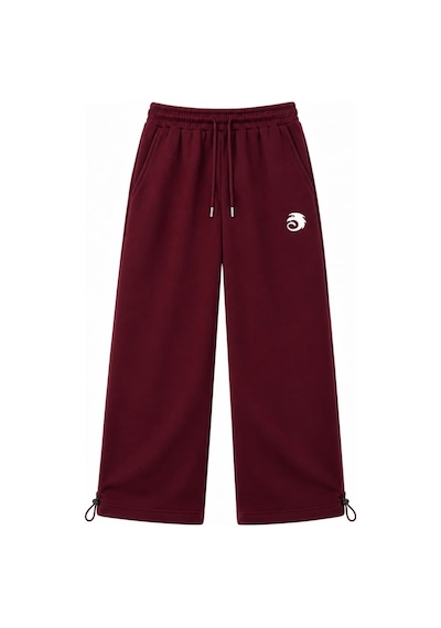 Zaee Dragon Nakışlı Ayarlanabilir Paça Baggy Eşofman Altı Bordo