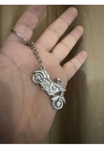 Herşey Nota Harley Motorsiklet Gümüş Metal Tekerleri Hareket Eden Anahtarlık
