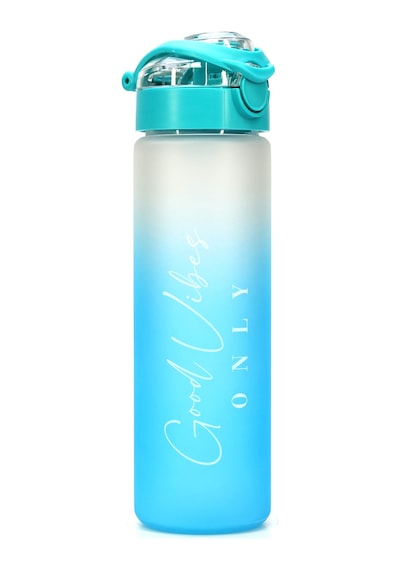 Su Matarası Tritan Geniş Ağız Su Şişesi Gradient Type Spor Matarası Suluğu Bpasız 630ml Turkuaz 0111