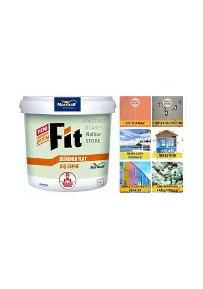 Tr Fit Silikonlu Flat Dış Cephe Boyası 2.5lt 3.5kg Beyaz-kir Tutmaz-solmayan Renkler-kokusuz,beyaz 0.2 L