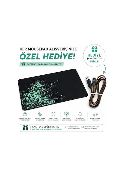 Dalong Desenli 90x40 Cm Büyük Boy Mouse Pad, Xxl Gaming Mousepad