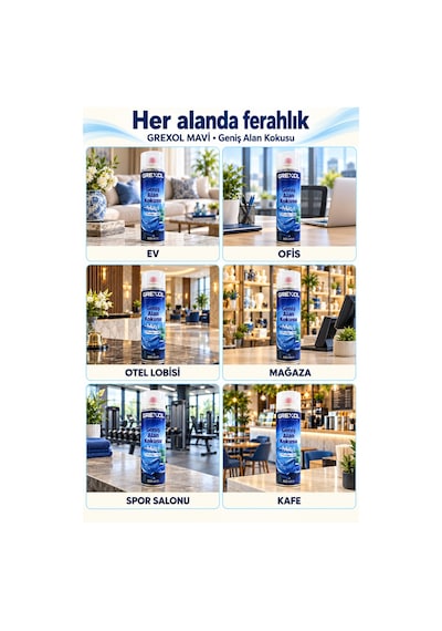 Vivanni Home Mavi Ev Ofis Mağaza Oda Kokusu 500 Ml Kötü Kokuları Nötralize Eden Geniş Alan Spreyi Ferah