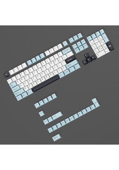 Mekanik Klavye Keycap Seti Mavi-beyaz-siyah 128 Tuşlu Keycap