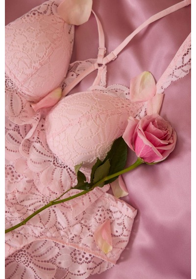 Defacto Dantelli Dantel Kaplı Pedli Balensiz Bralet G7764ax26sppn648 Pembe-pn648