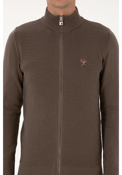 U.s. Polo Assn. Erkek Vizon Hırka Triko 50307800-vr052 Vizon