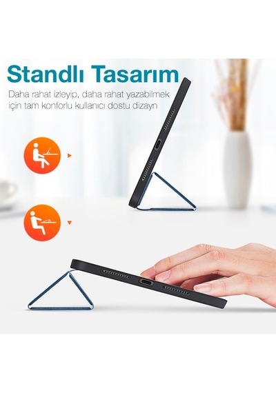Dux Ducis Apple Uyumlu iPad Mini 6 (2021) Kılıf Kalem Bölmeli Standlı Domo Se