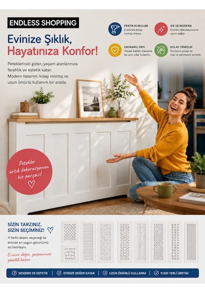 Petek Kaplama Modern Radyatör Kapatma Ünitesi Ön Panel Mdf Tasarım İç Ölçü 156 Cm Dış Ölçü 160 Cm Petek 156 Beyaz Üstü Çam D7 Petek Kaplama Modern Radyatör Kapatma Ünitesi Ön Panel Mdf Tasarım İç Ölçü 156 Cm Dış Ölçü 160 Cm Petek 156 Beyaz Üstü Çam D7