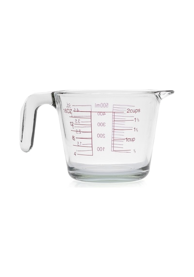 Kulplu Cam Beher 500 ML - Cam Ölçü Kabı - Multi Ölçekli - 2 Cup