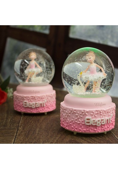 Balerin Kız Işıklı Müzikli Kar Küresi Ve Melek Kolye