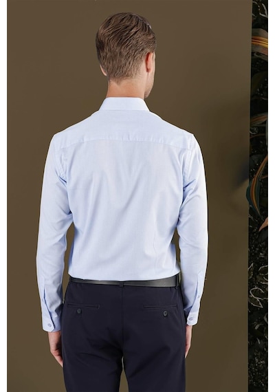 Efor Gk 706 Slim Fit Mavi Klasik Gömlek Mavi