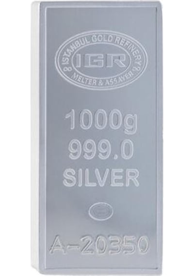 AgaKulche İAR 1000 Gram Sertifikalı 1 Kilo Külçe Gümüş (999.0)