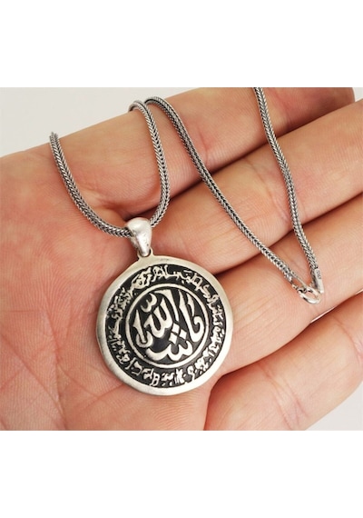 Maşallah Yazılı Gümüş Erkek Kolye Zincir