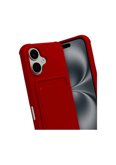 Apple Uyumlu iPhone 17 Kelvin Kartvizitli Silikon - Kırmızı Kirmizi
