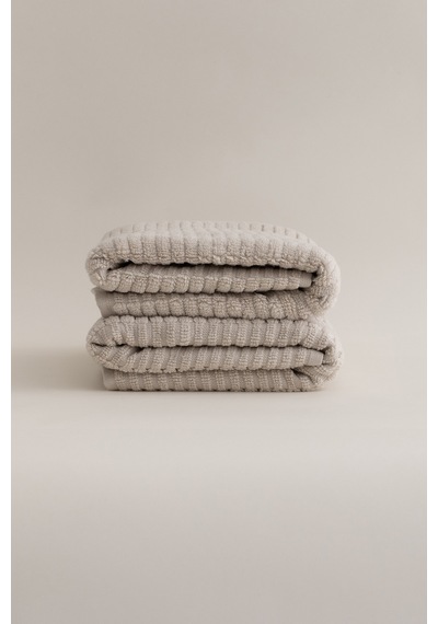 Ivory Bej Bordürlü Mikro Fiber %100 Pamuk 2li El Yüz Havlusu Seti Bej