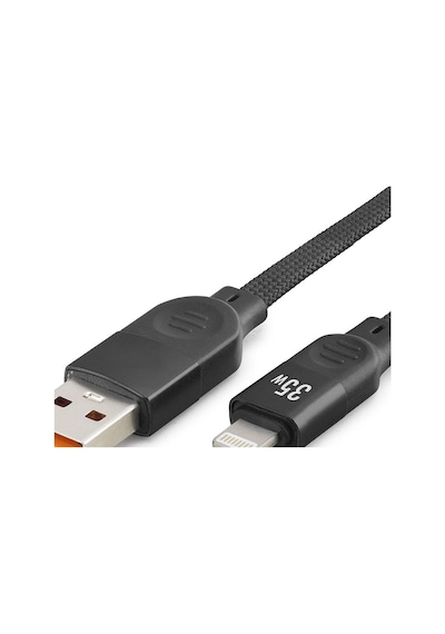 Usb Lightning Şarj Ve Data Kablosu 35w 1 M Örgülü Siyah Nd1152 Evimdeyokyok