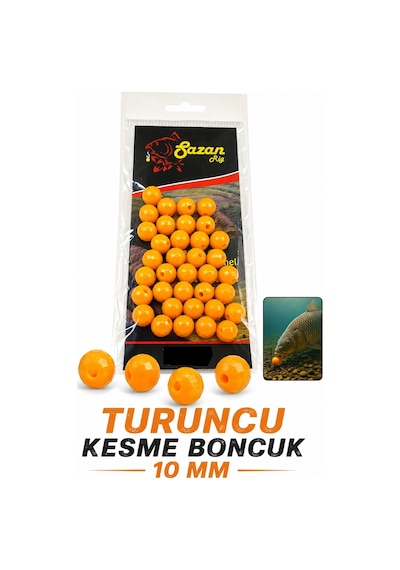 Turuncu Kesme Janjan Boncuk 10 Mm Dar Delik