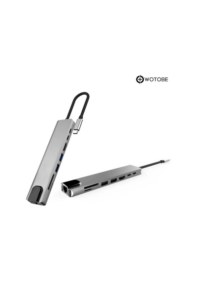 8'i 1 Arada 4k 60hz Usb Type C Sd Tf Hdtv Rj45 Dönüştürücü Hub