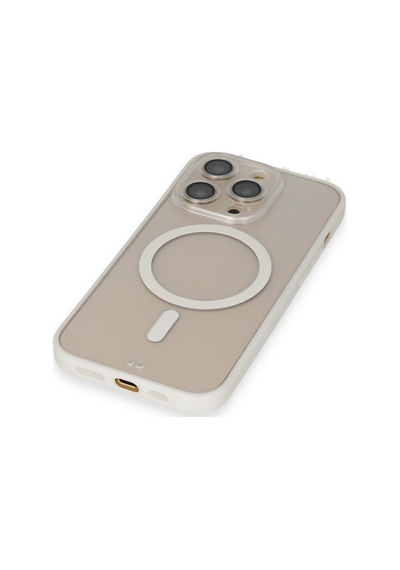 Apple iPhone Uyumlu - 14 Pro Kılıf Grand Magneticsafe Kapak - Beyaz