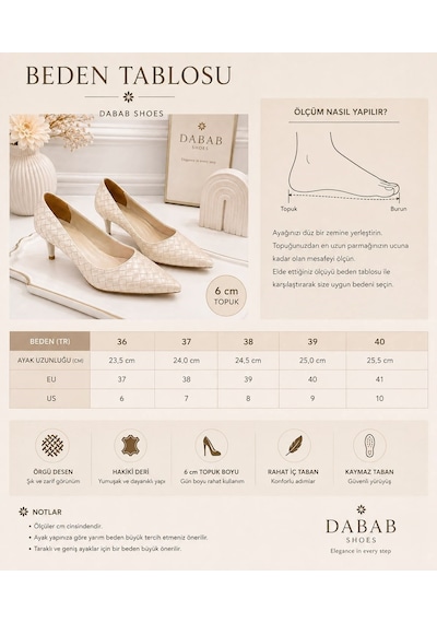 Dabab Shoes Lılya Kadın Bej Sivri Burun Örgü Desenli 6 Cm İnce Topuklu Stiletto Ayakkabı
