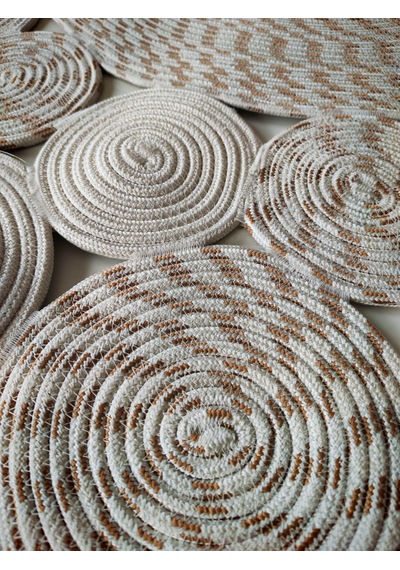 Nakkaş Home 120x120 Cm Yuvarlak Jüt Dekoratif Halı Kilim