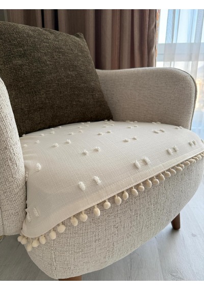 Diletto Takım Oturma Yerini Kapatan Ve Berjer Örtüsü 70x95 Cm Ve 90 X 200 Ekru Bir Tekli , Bir Üçlü Ekru Özel