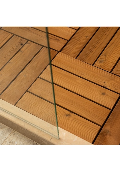 Pafu Sunsoe Fin Çamı Balkon Bahçe Ahşap Yer Döşemesi Karo Deck 30x30 Cm - 1 Adet 0,09m2