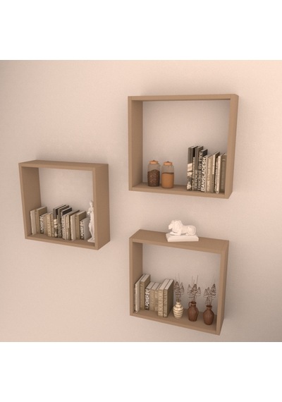 Rafkestir 3 Lü Box Raf Set Cappicino