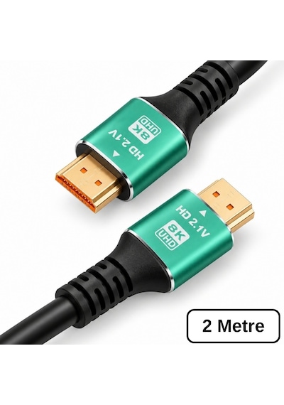 Alfais 6122 Hdmi 2.1 8k Ultra Hd Kablo 2 Metre 48gbps 4k 120hz Altın Uçlu Kablo Led Tv