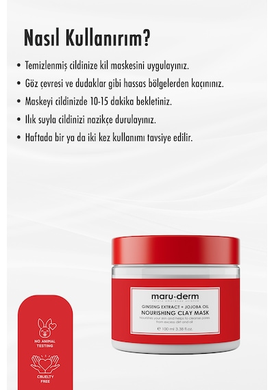 Maruderm Ginseng Özü + Jojoba Yağı Besleyici Kil Maskesi 100 ML