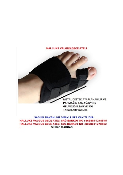Halluks Valgus Gece Ateli  Ayak Başparmak Standart