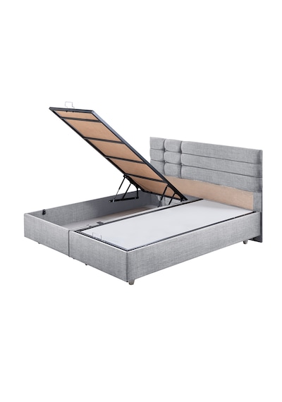 Viyana Çift Kişilik Baza Başlık Letto Yatak Seti - Açık Gri 180 x 200