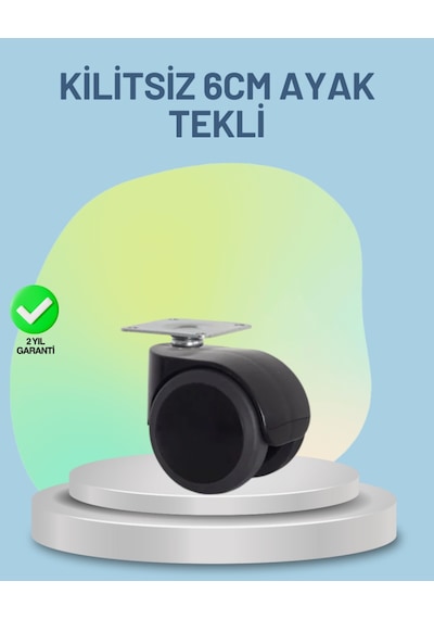 Mobilya Tekerleği 6 Cm Kilitsiz Tekli Satış Siyah