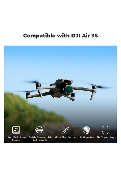 K&f Concept Djı Air 3s Uyumlu Cpl Filtre / Yüksek Cam Kalitesi