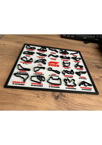 Formula 1 2026 Takvimi 3d Pist Tablosu 22x25 Cm Masaüstü Standlı & Duvara Asılabilir Çerçeve