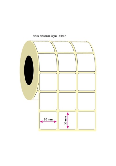 30x30 3'lü Termal Etiket 5 Rulo 20.000 Adet Diğer