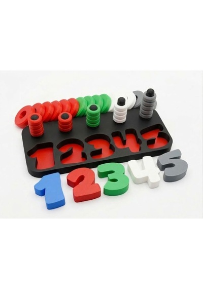 Montessori Eğitici Renkli Rakamlar Ve Halkalar Matematik Öğretici Seti 21 Parça