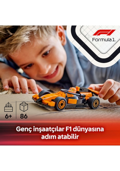 LEGO® City McLaren Yarış Arabalı F1® Sürücüsü 60442 - 6 Yaş ve Üzeri Çocuklar için Mini Yarış Arabası İçeren Oyuncak Yapım Seti (86P)