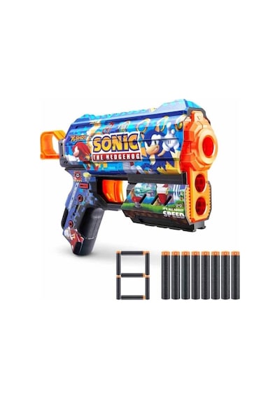 Mey İthalat 36648 X-shot Skins Flux Sonic The Hedgehog 8 Li Sünger Dart Atan Silah 21 Cm -