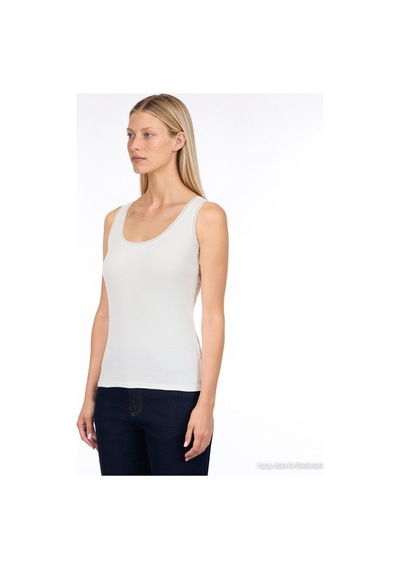 Yargıcı Regular Kare Yaka Kolsuz T-shirt 26kkts9024x 002 Beyaz