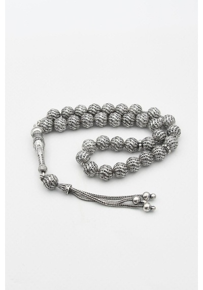 Erkek 925 Ayar Gümüş Tesbih Orta Boy -34 Gr- 901351 Gümüş