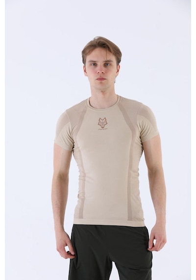 Maraton Active Slimfit Erkek Bisiklet Yaka Kısa Kol Koşu Kil T-Shirt 821070-Kil