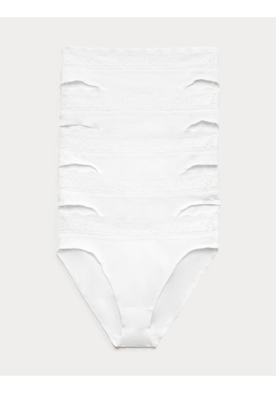 Marks & Spencer 5'li Dantel Detaylı High Leg Külot Seti T61005022L Beyaz