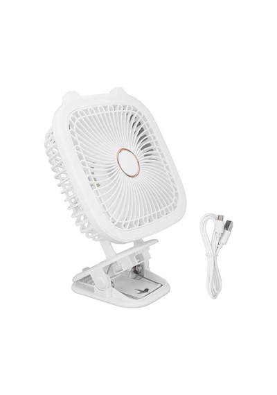 Şarjlı Taşınabilir Vantilatör Masaüstü Led Işıklı Fan 19x19cm