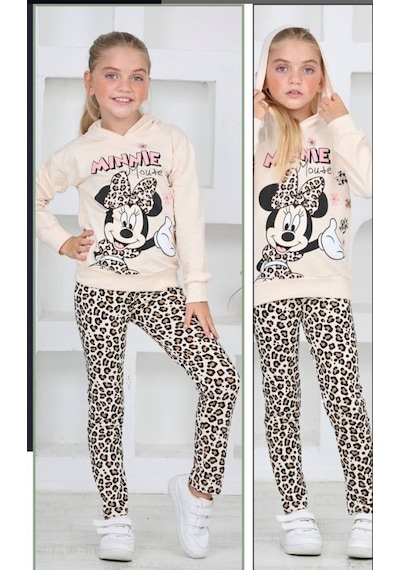 Lolliboomkids Kız Çocuk Kapüşonlu Mickey Karakter Baskılı Leopar Taytlı Sweatshirt Alt Üst Takım Leopar Lolliboomkids Kız Çocuk Kapüşonlu Mickey Karakter Baskılı Leopar Taytlı Sweatshirt Alt Üst Takım Leopar